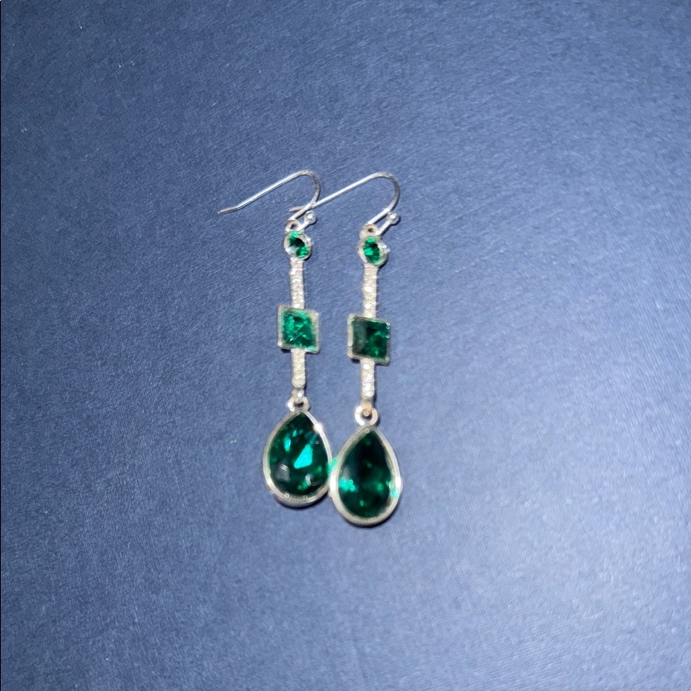 Elegant Green Drop Earrings